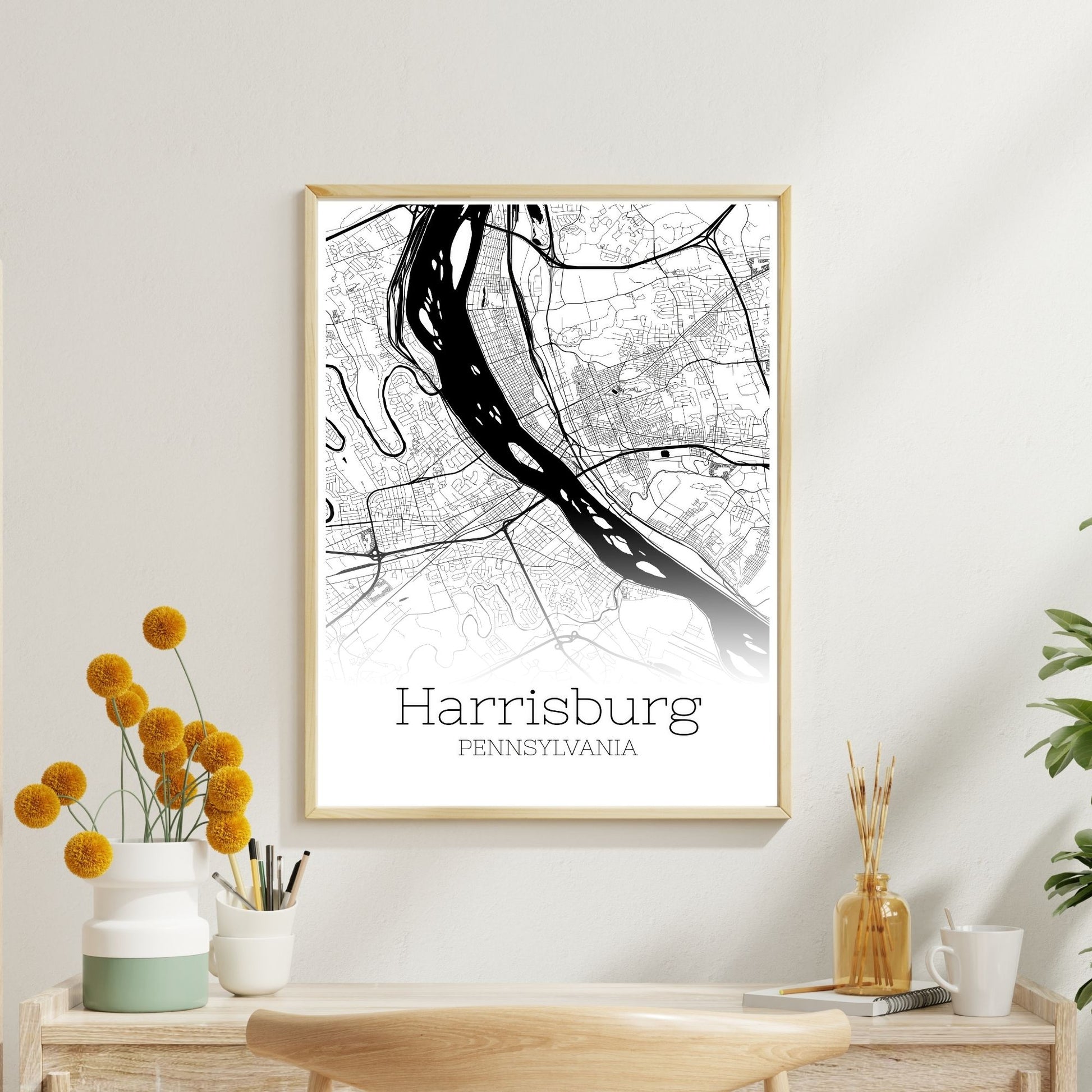 Harrisburg Pennsylvania City Map Poster - GroovyGrove