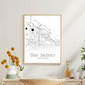 San Jacinto California City Map Poster - GroovyGrove