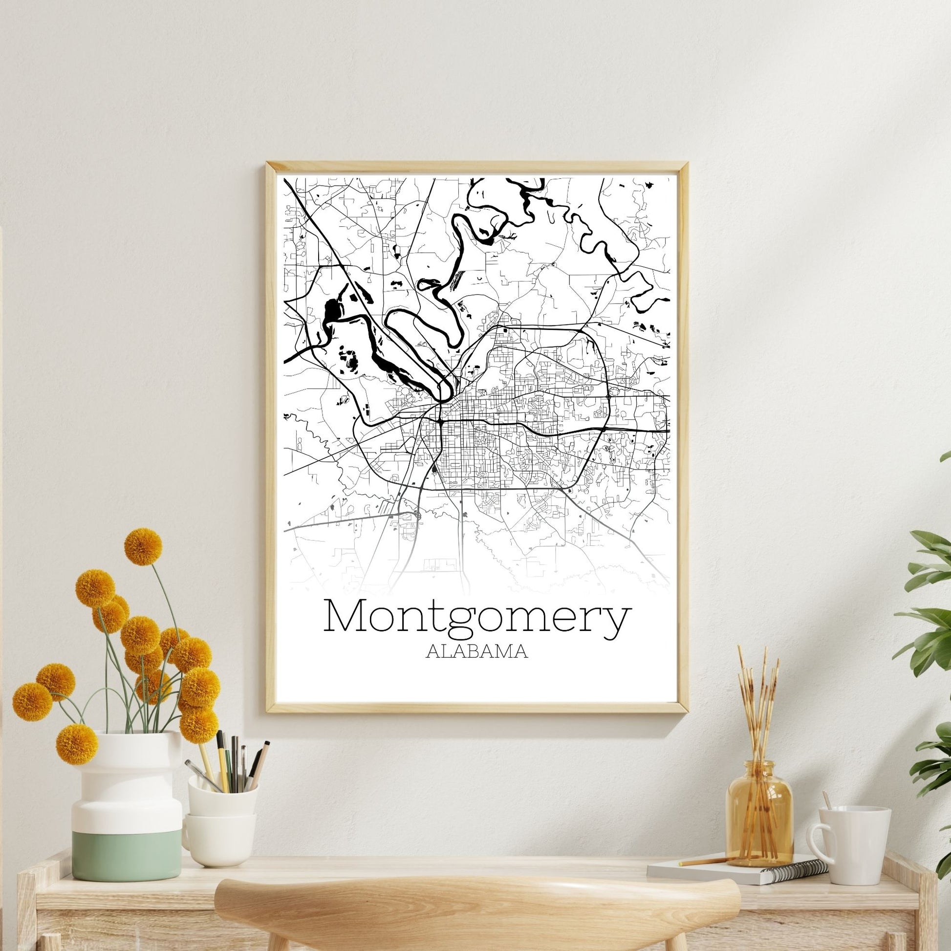 Montgomery Alabama City Map Poster - GroovyGrove