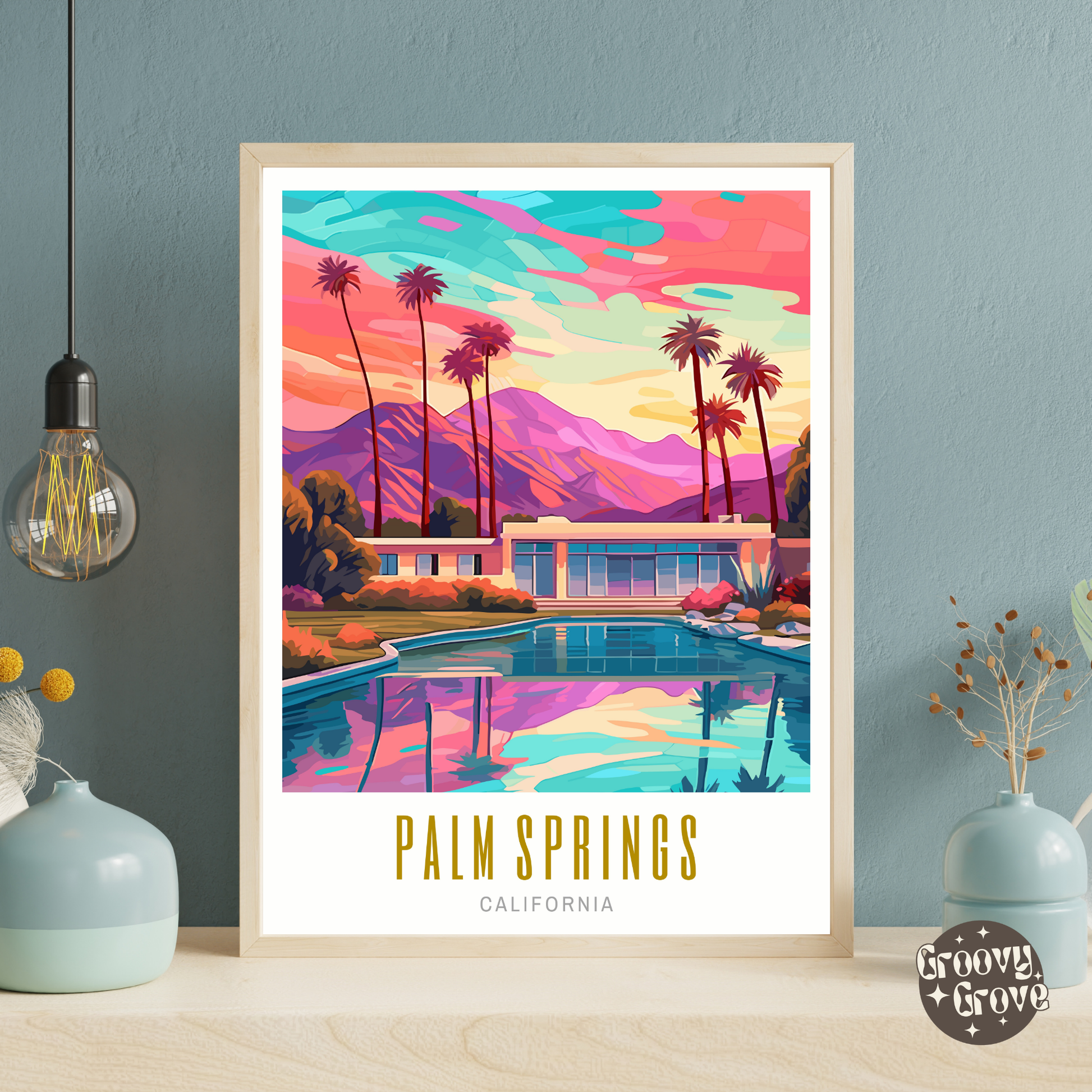 Palm Springs California Poster - GroovyGrove