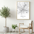 Akron Ohio City Map Poster - GroovyGrove