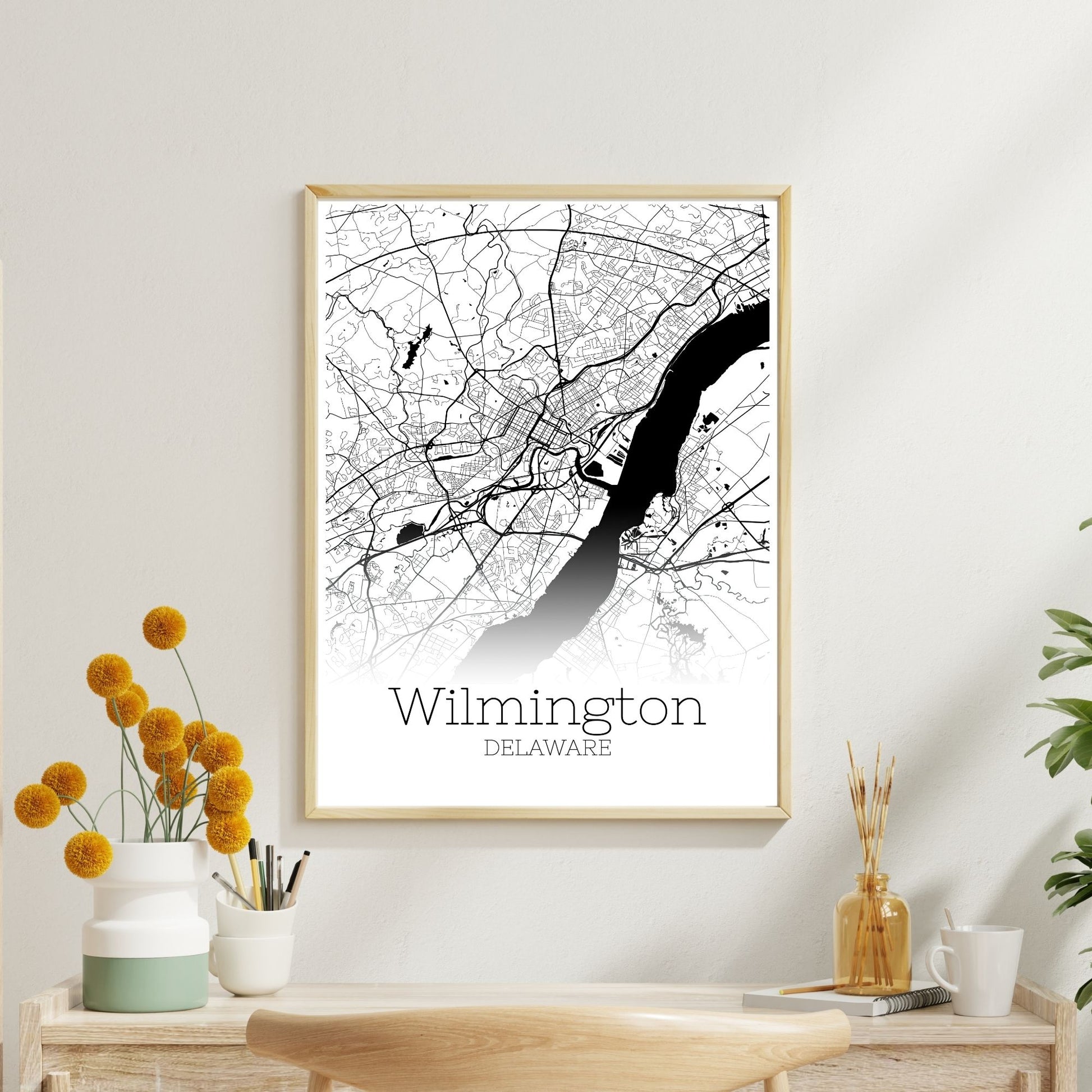 Wilmington Delaware City Map Poster - GroovyGrove