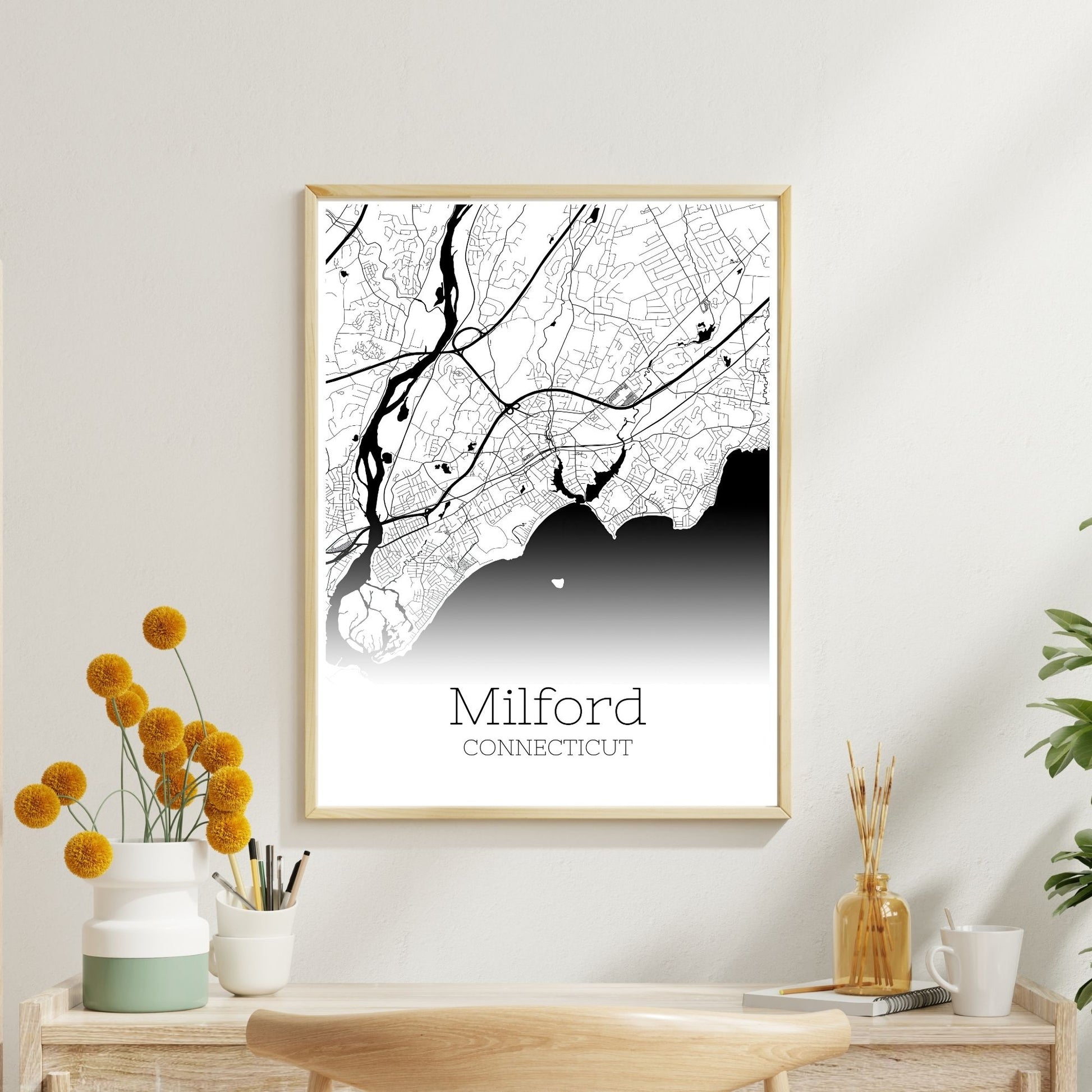 Milford Connecticut City Map Poster - GroovyGrove