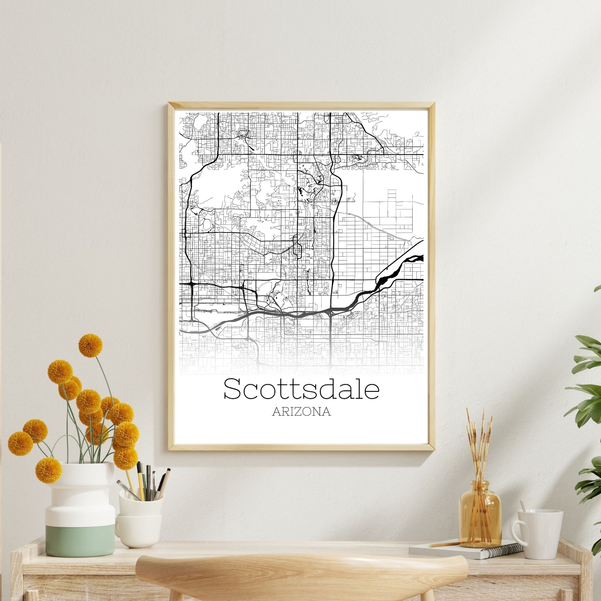 Scottsdale Arizona City Map Poster - GroovyGrove