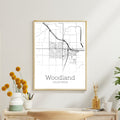 Woodland California City Map Poster - GroovyGrove