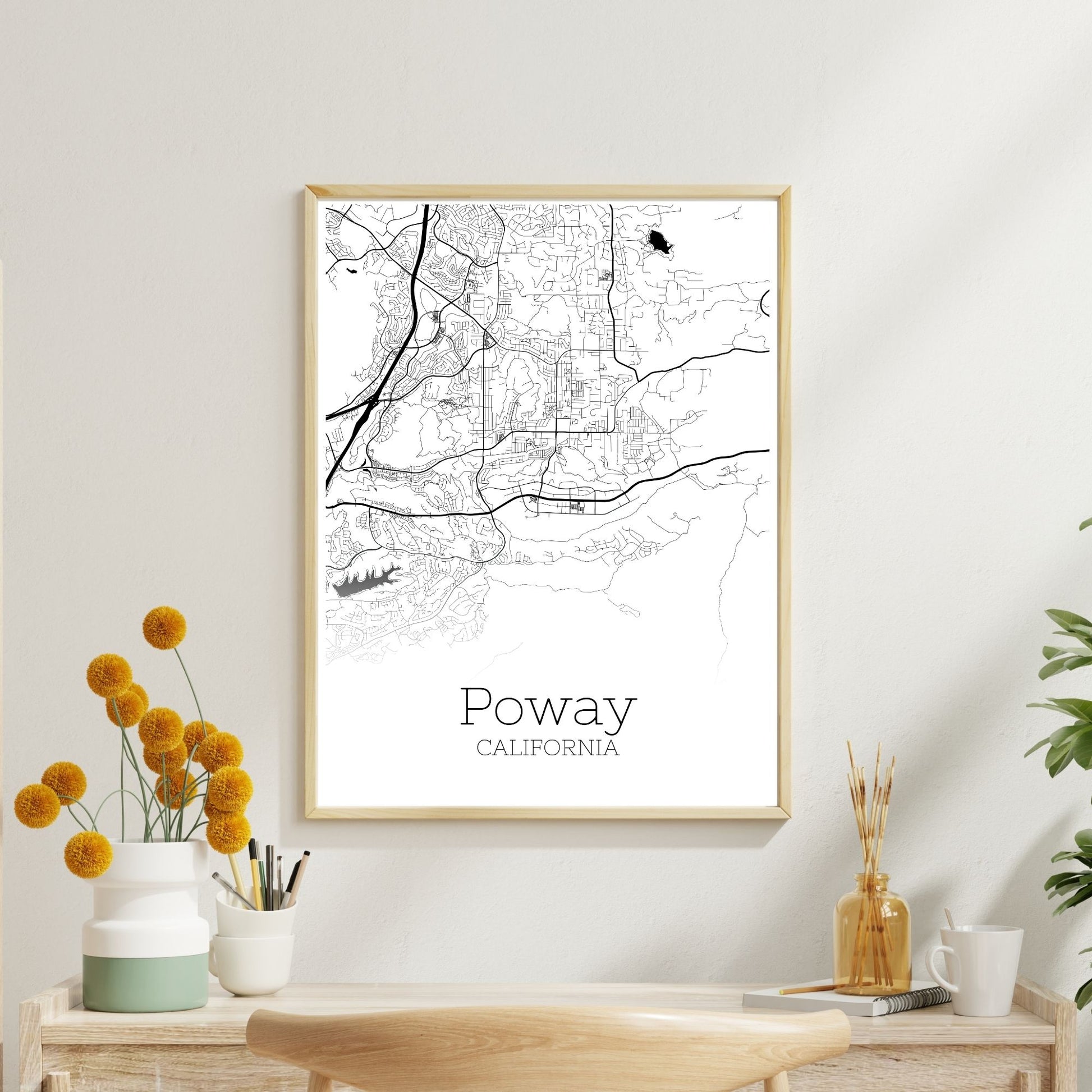 Poway California City Map Poster - GroovyGrove