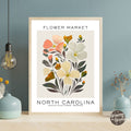 North Carolina Flower Market Poster - GroovyGrove