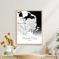 Texas City Texas Map Poster - GroovyGrove