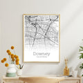 Downey California City Map Poster - GroovyGrove