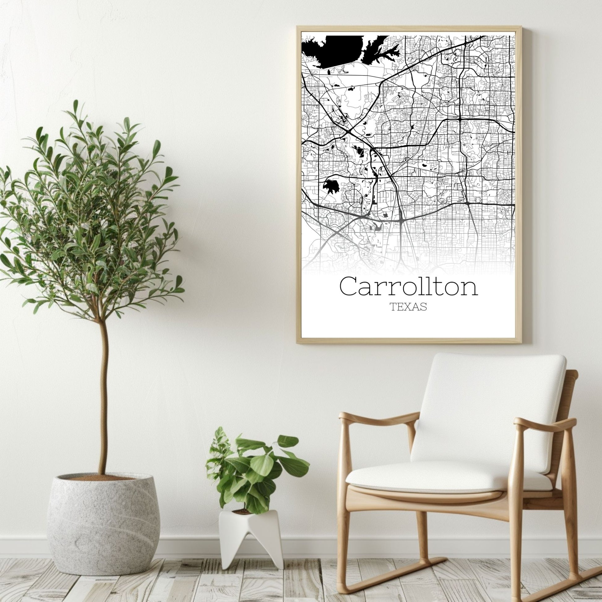 Carrollton Texas City Map Poster - GroovyGrove