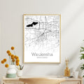 Waukesha Wisconsin City Map Poster - GroovyGrove