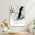 Jersey City New Jersey Map Poster - GroovyGrove