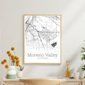 Moreno Valley California City Map Poster - GroovyGrove