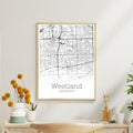 Westland Michigan City Map Poster - GroovyGrove