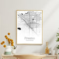 Fresno California City Map Poster - GroovyGrove