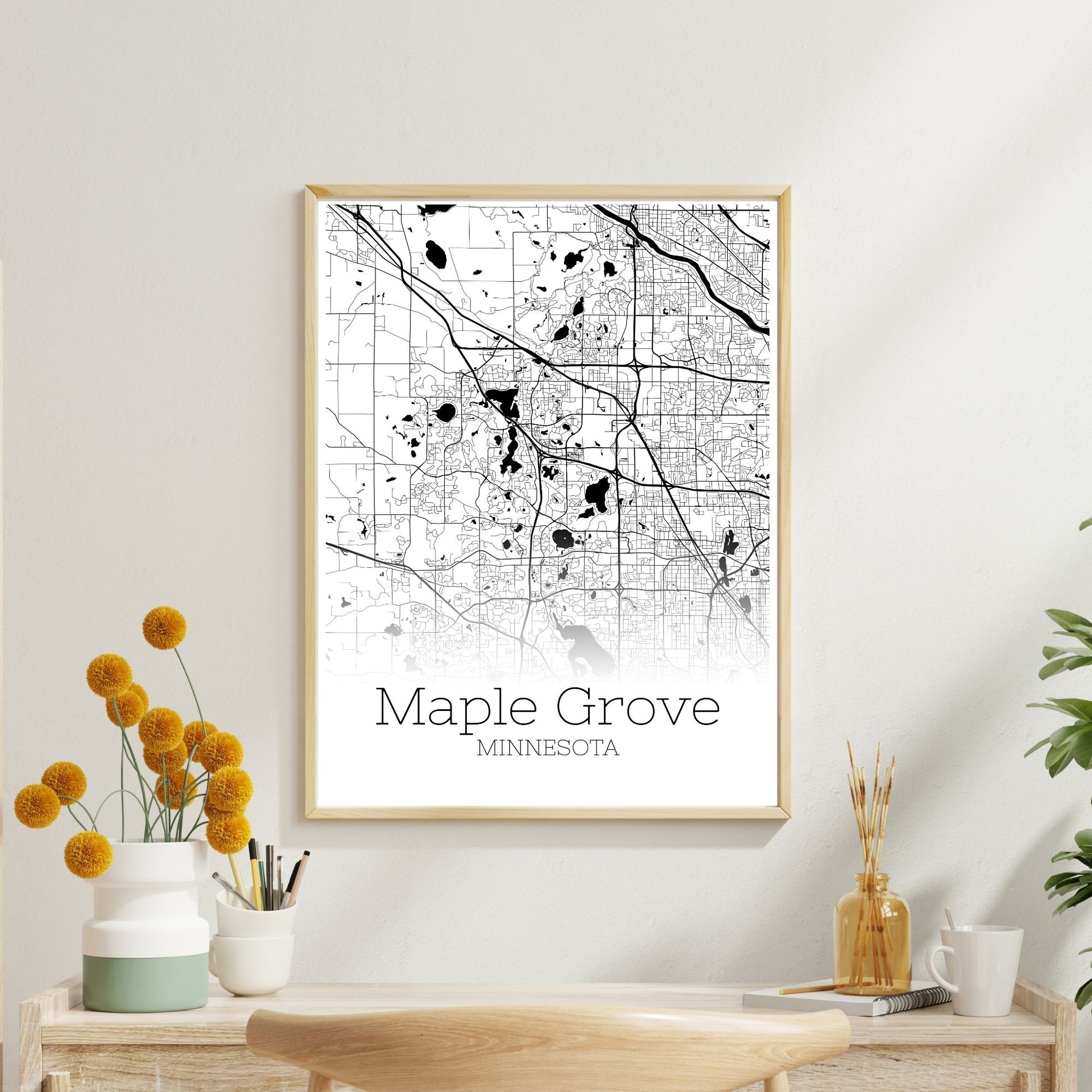 Maple Grove Minnesota City Map Poster - GroovyGrove