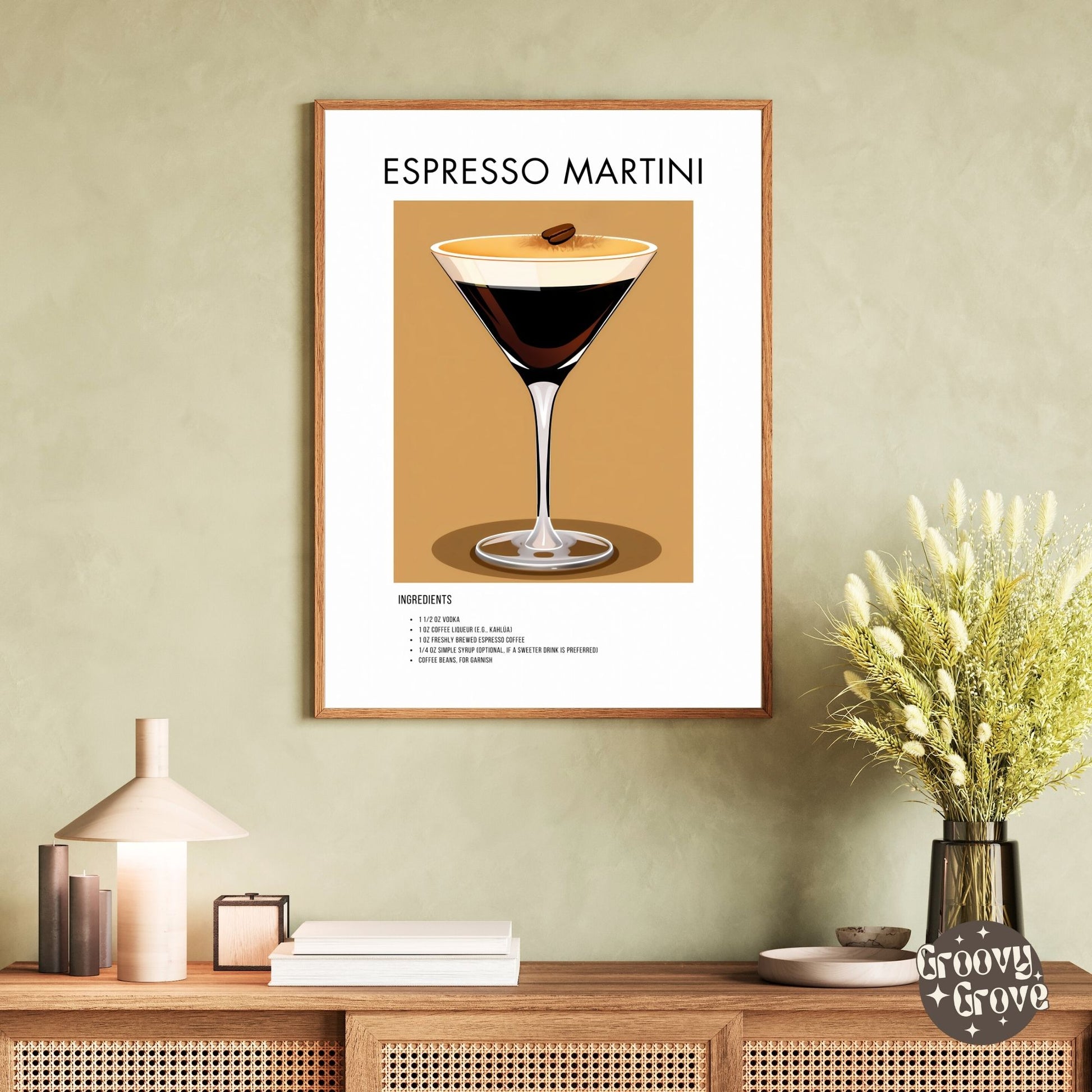 Espresso Martini Retro Cocktail Poster - GroovyGrove