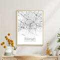 Raleigh North Carolina City Map Poster - GroovyGrove