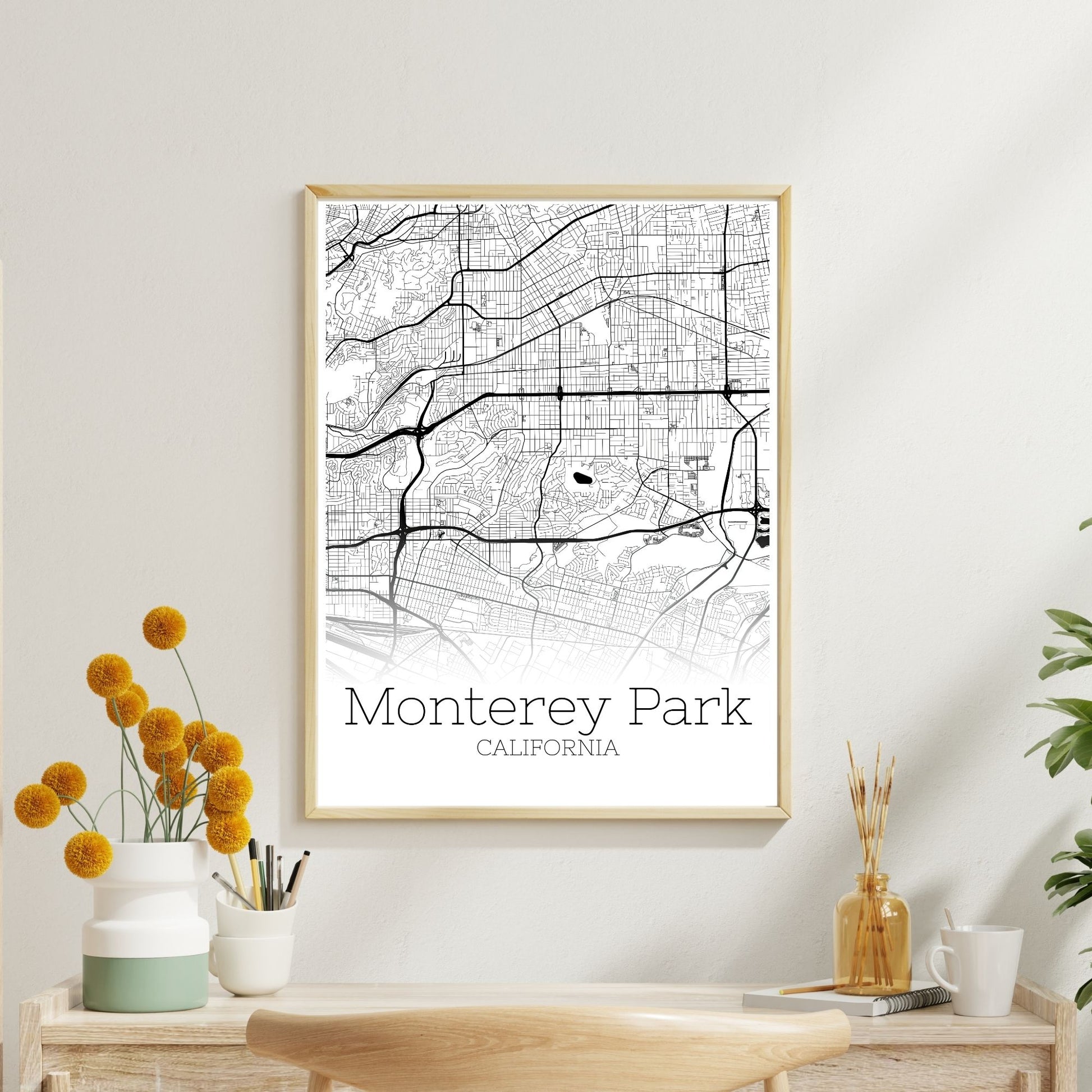 Monterey Park California City Map Poster - GroovyGrove