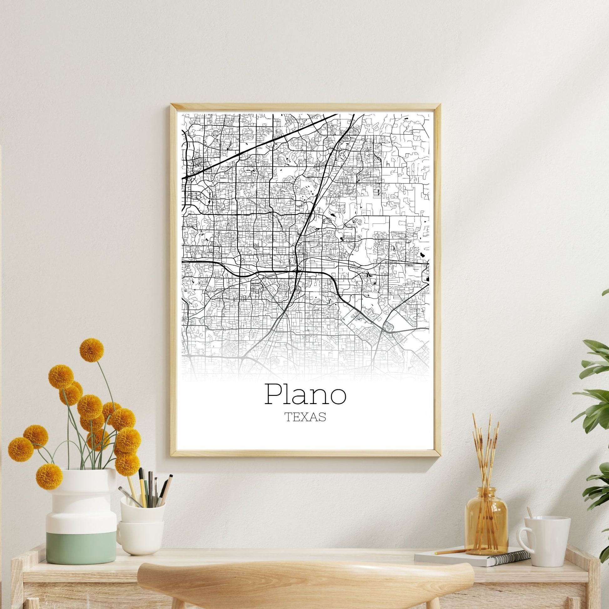 Plano Texas City Map Poster - GroovyGrove