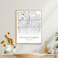 Sterling Heights Michigan City Map Poster - GroovyGrove