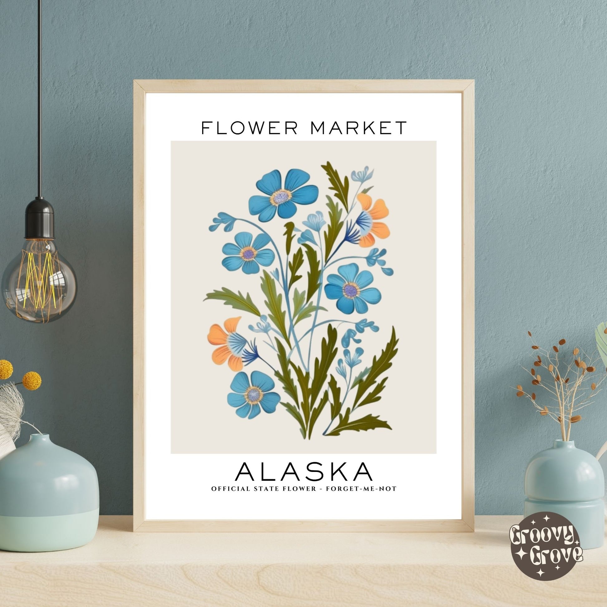 Alaska Flower Market Poster - GroovyGrove