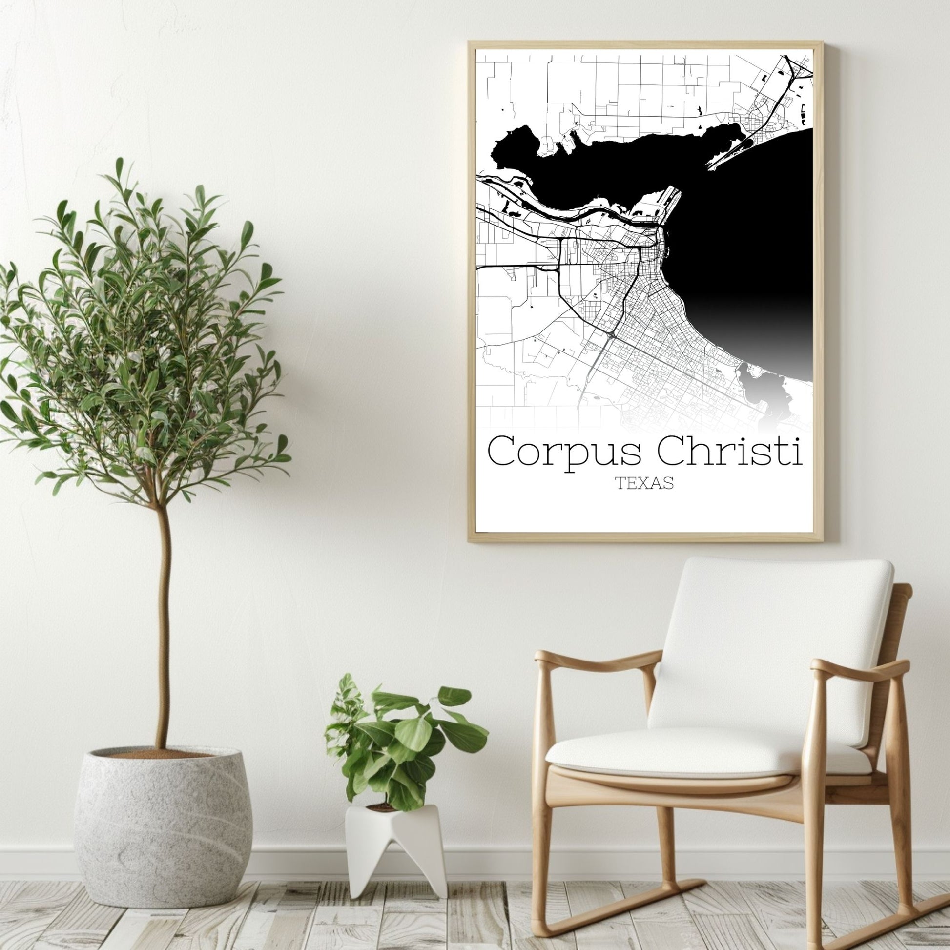 Corpus Christi Texas City Map Poster - GroovyGrove