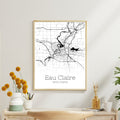 Eau Claire Wisconsin City Map Poster - GroovyGrove