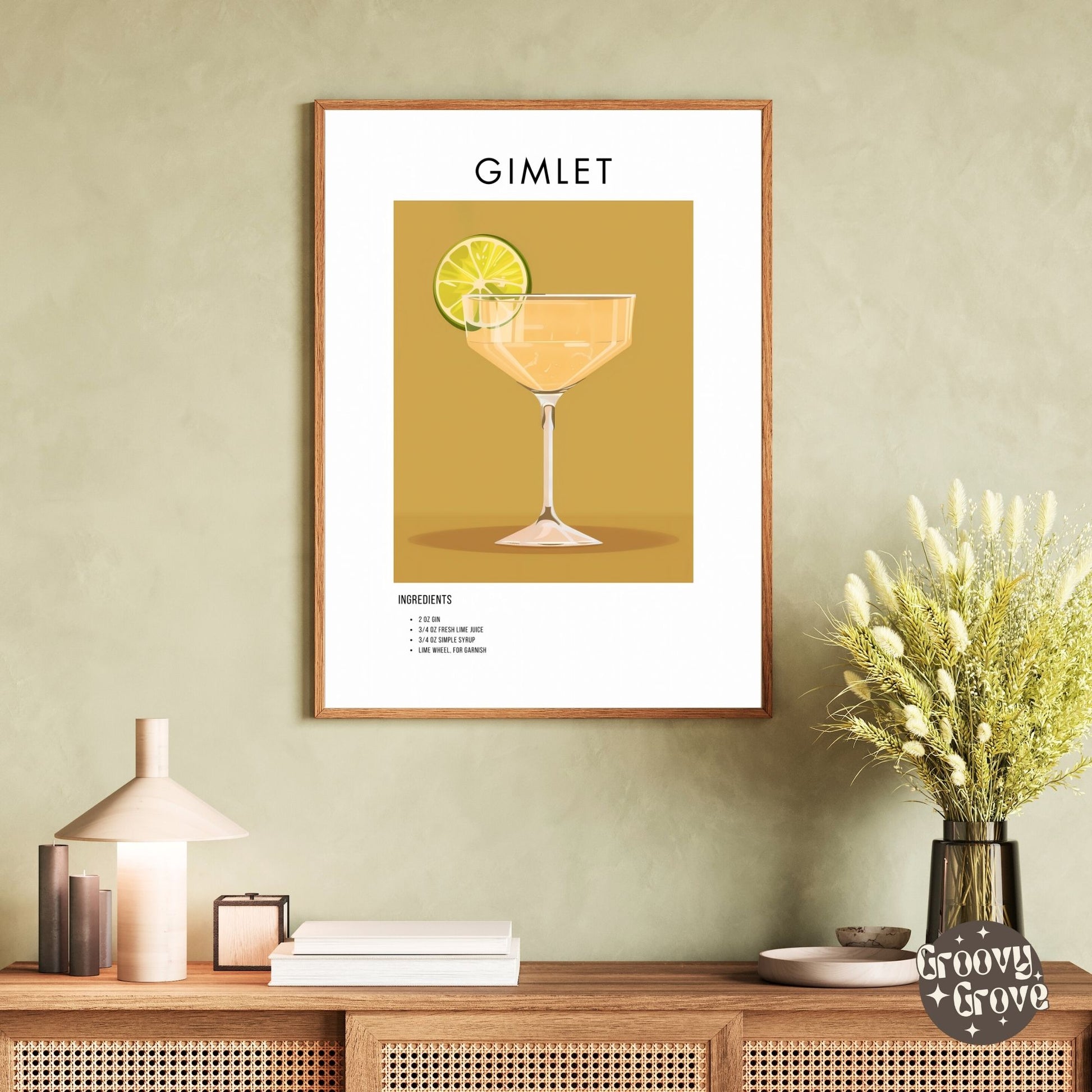 Gimlet Retro Cocktail Poster - GroovyGrove