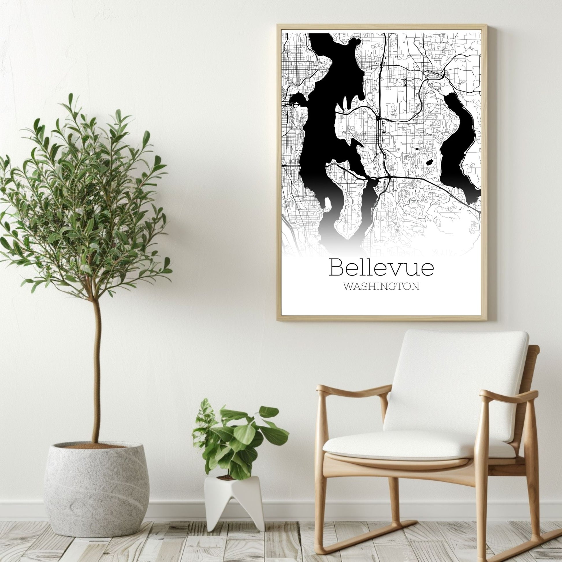 Bellevue Washington City Map Poster - GroovyGrove