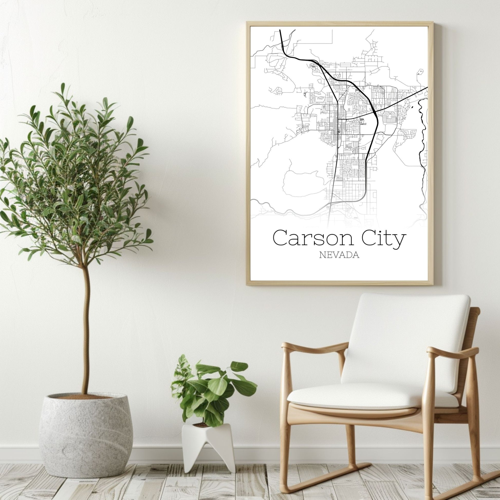 Carson City Nevada Map Poster - GroovyGrove