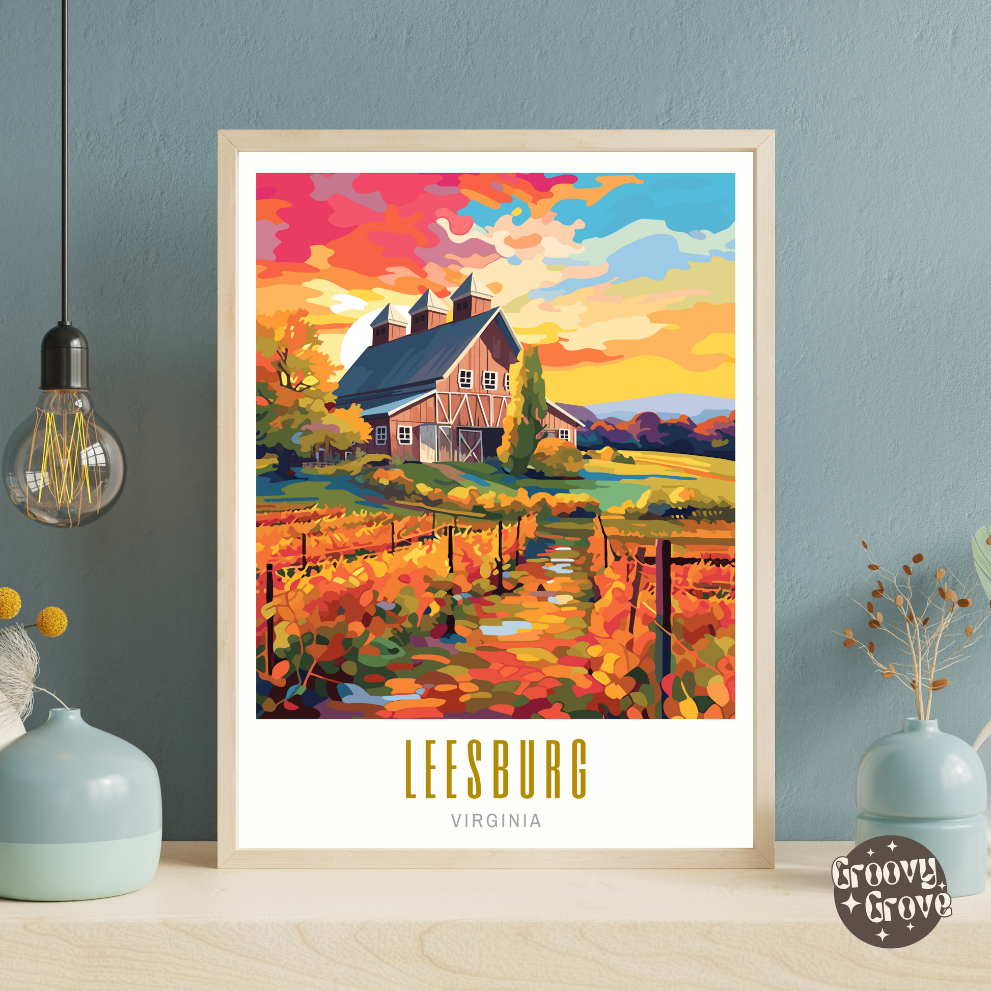 Leesburg Virginia Poster - GroovyGrove