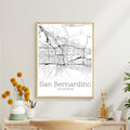 San Bernardino California City Map Poster - GroovyGrove