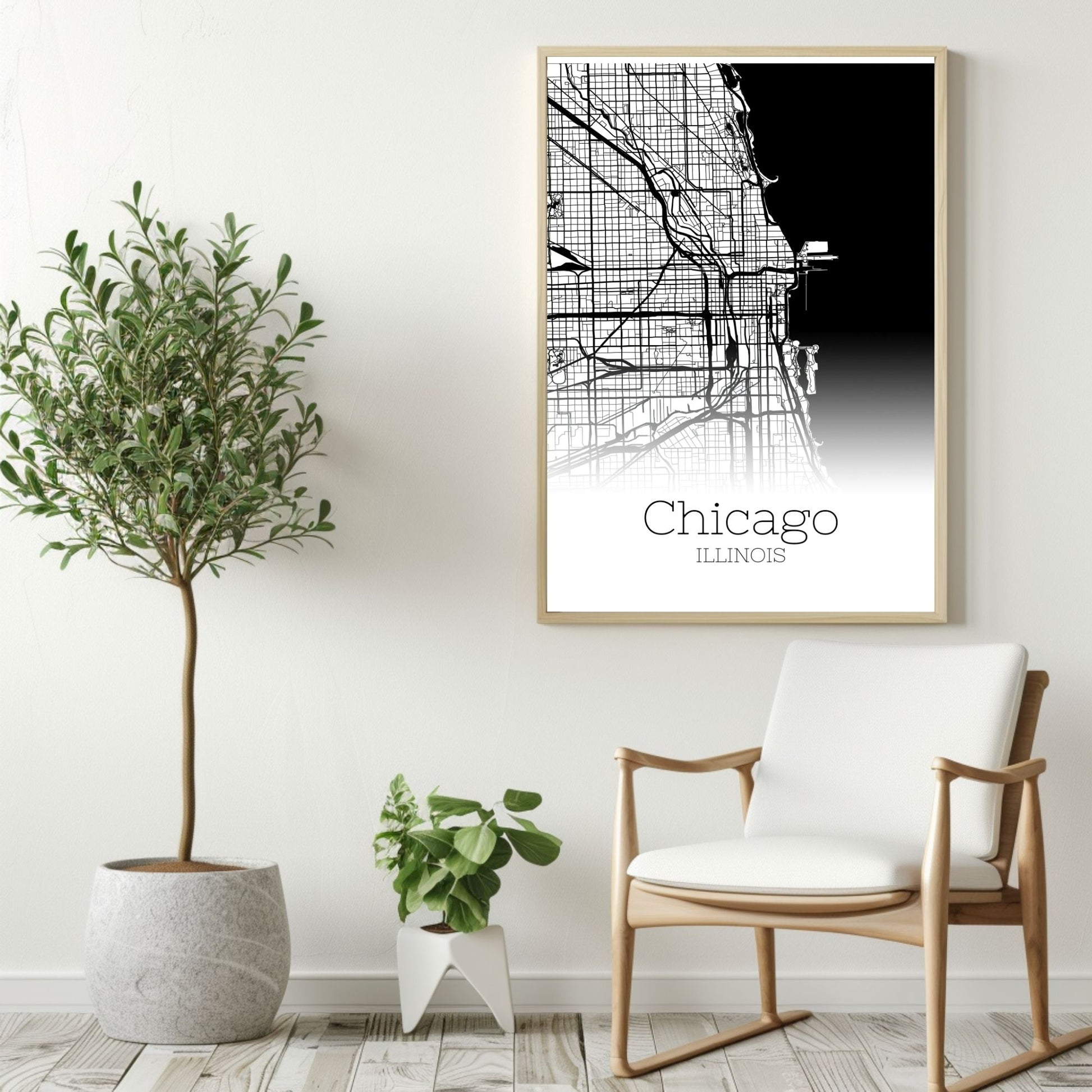 Chicago Illinois City Map Poster - GroovyGrove