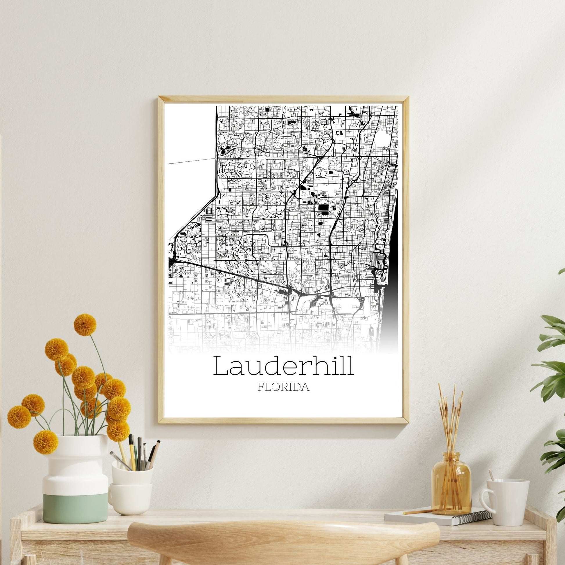 Lauderhill Florida City Map Poster - GroovyGrove