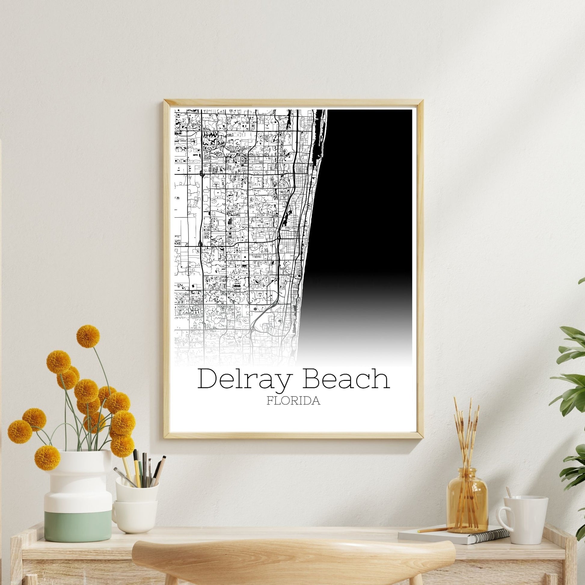 Delray Beach Florida City Map Poster - GroovyGrove