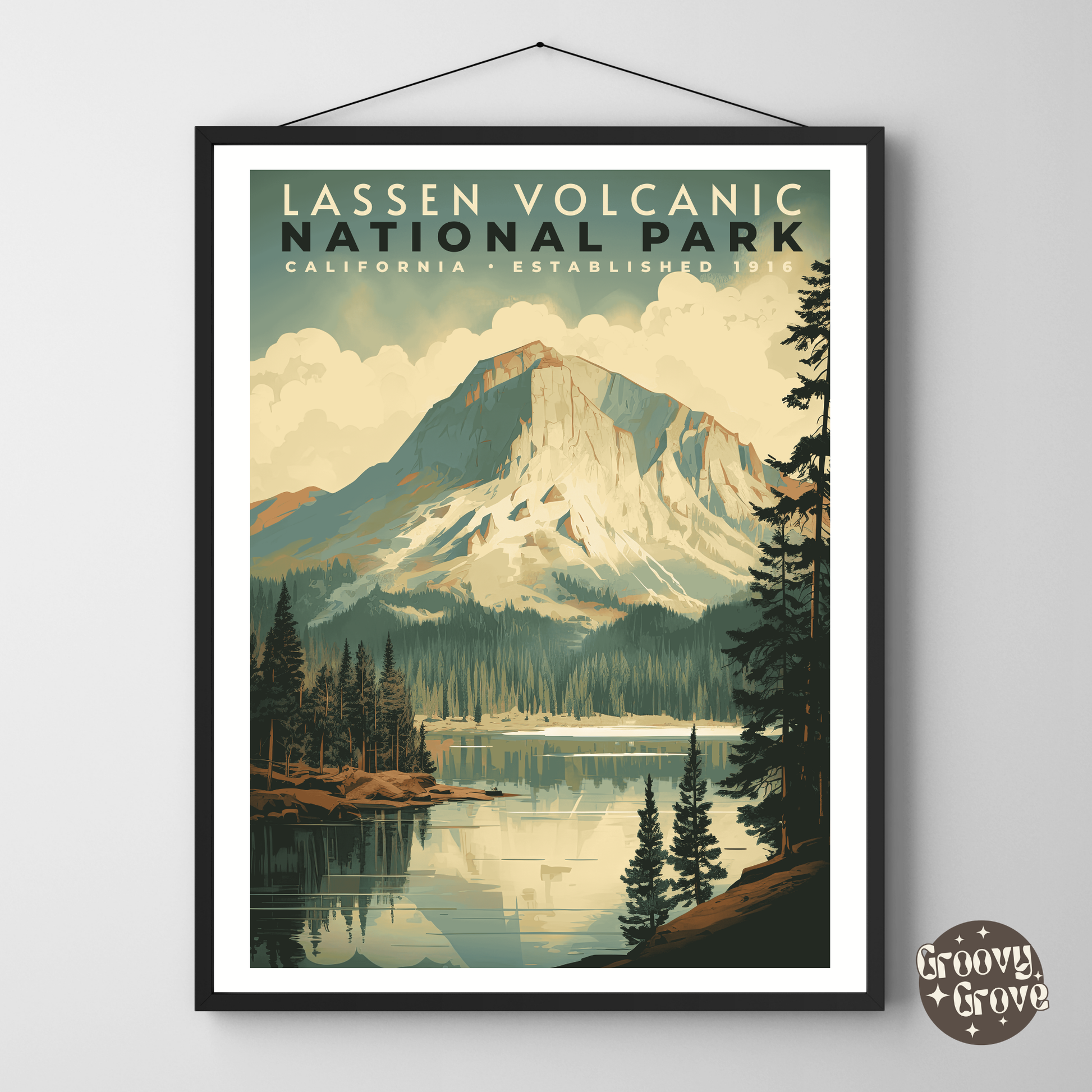 Lassen Volcanic National Park Vintage Poster - GroovyGrove