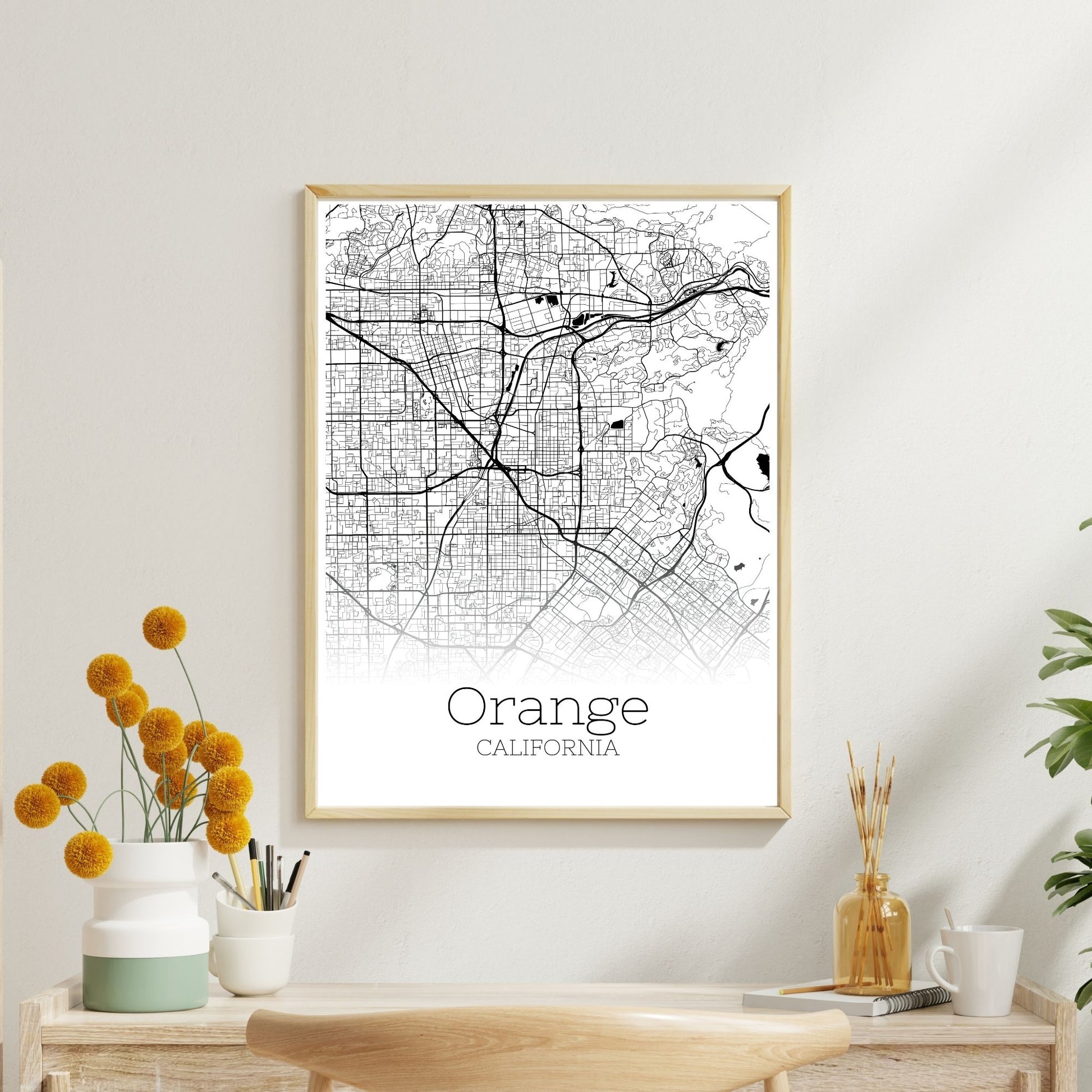 Orange California City Map Poster - GroovyGrove