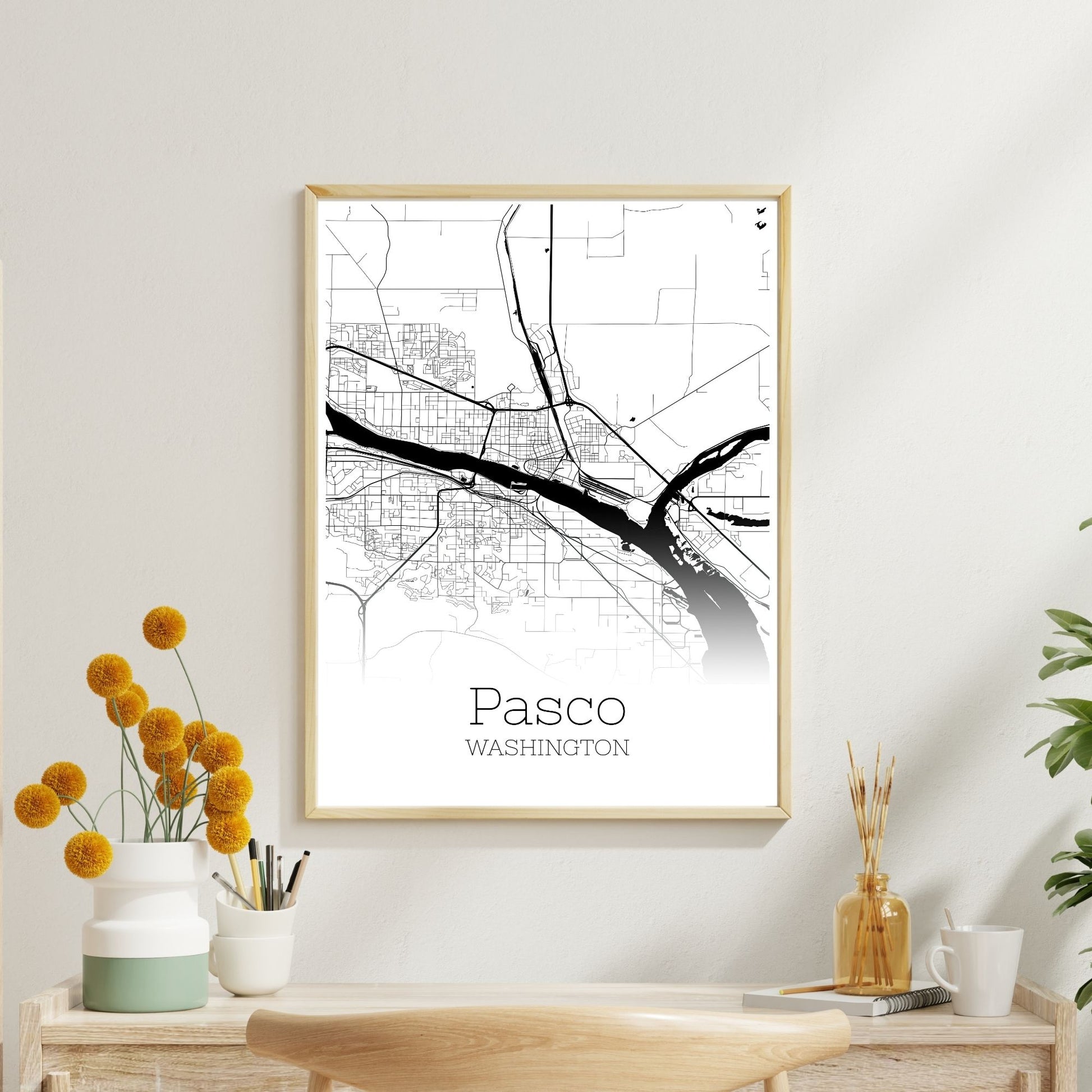 Pasco Washington City Map Poster - GroovyGrove