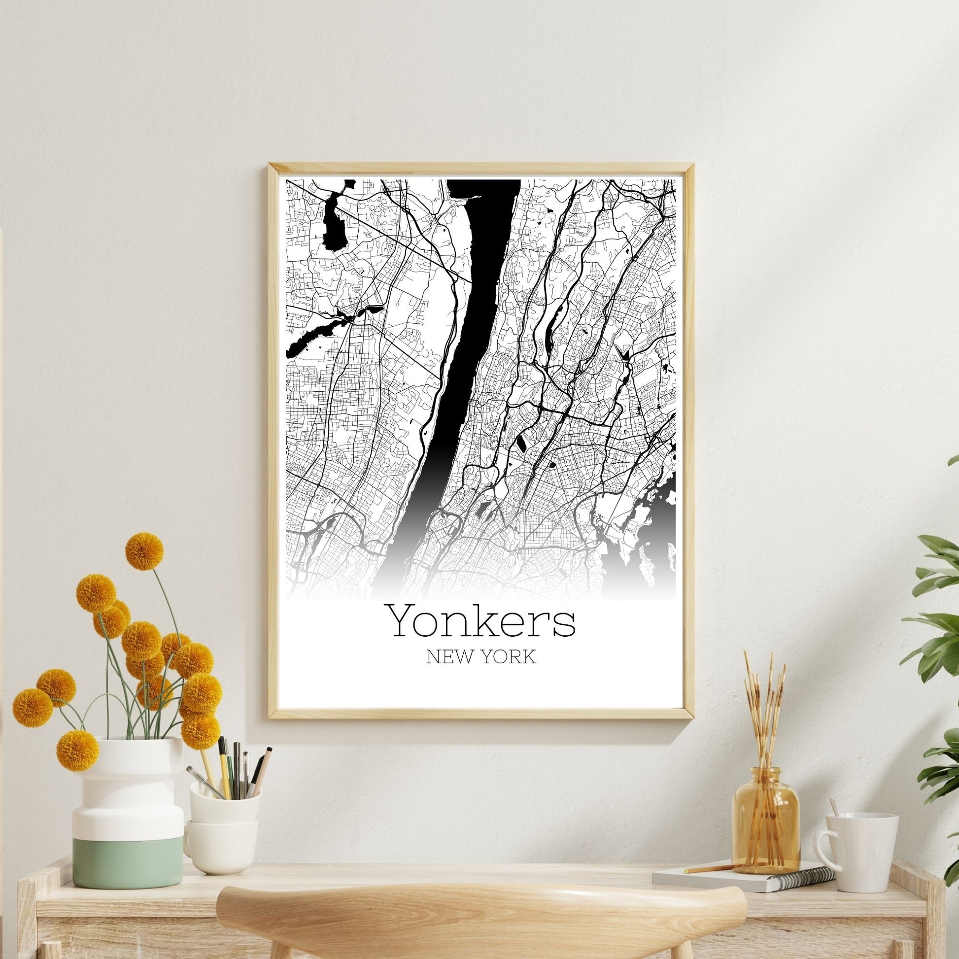 Yonkers New York City Map Poster - GroovyGrove