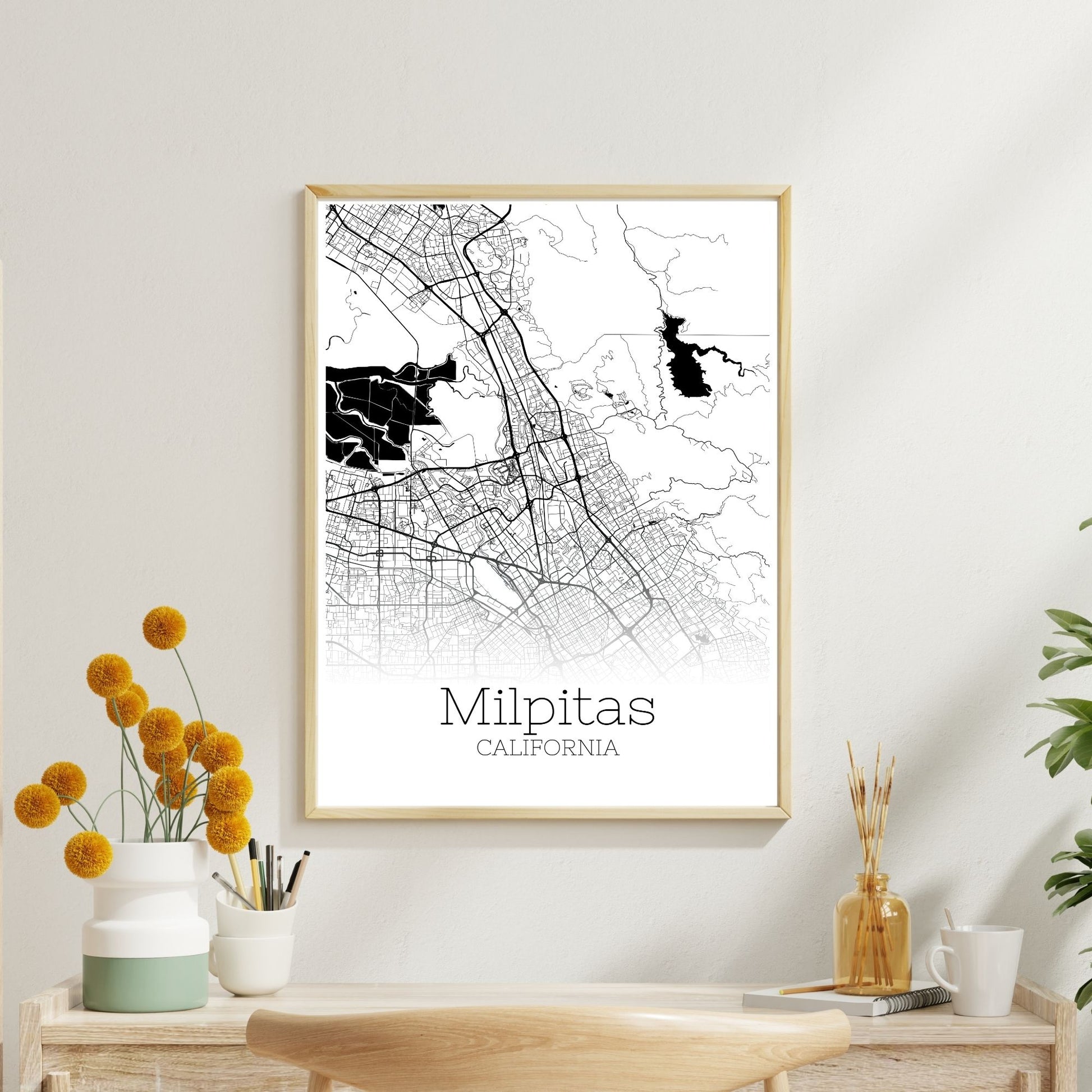 Milpitas California City Map Poster - GroovyGrove