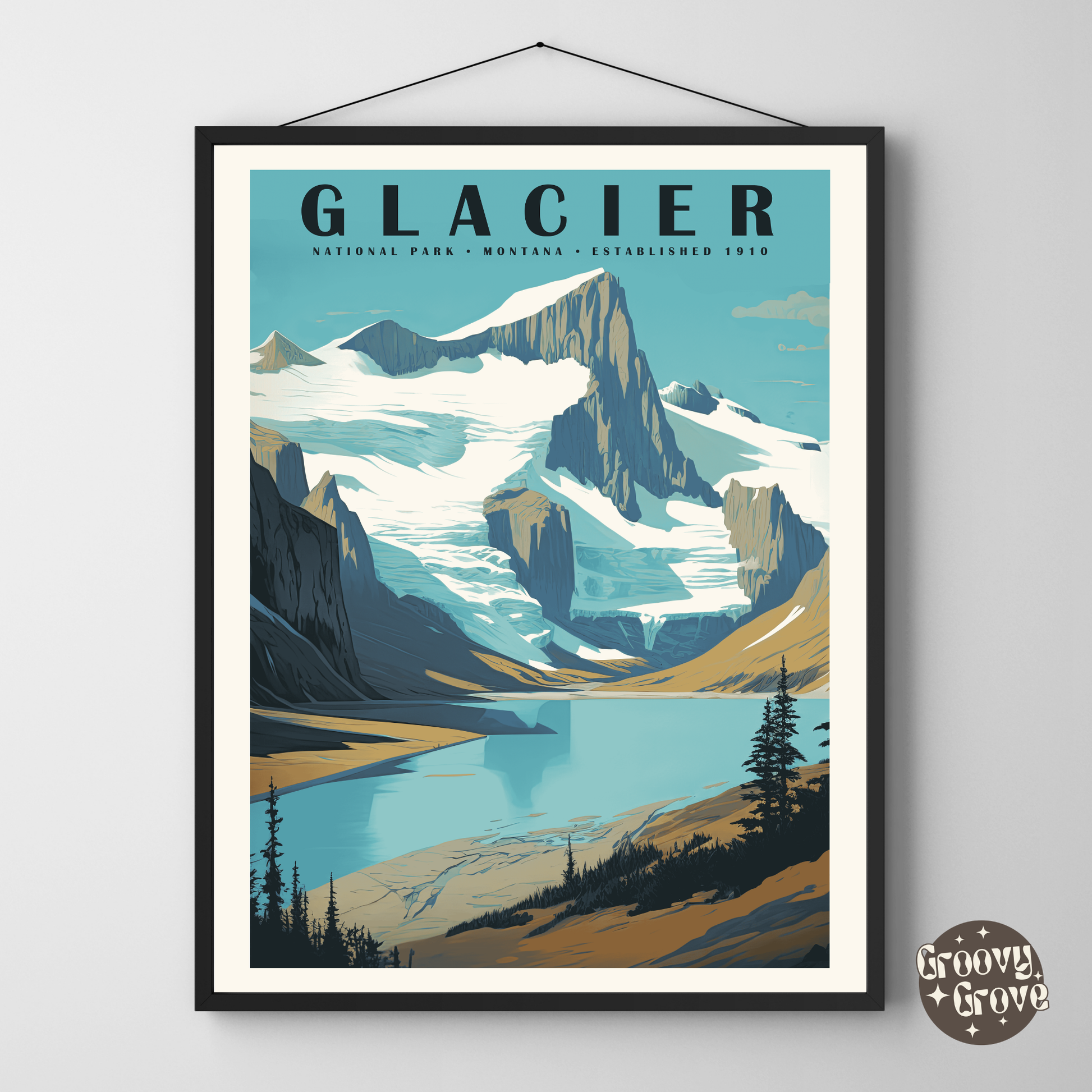 Glacier National Park Vintage Poster - GroovyGrove