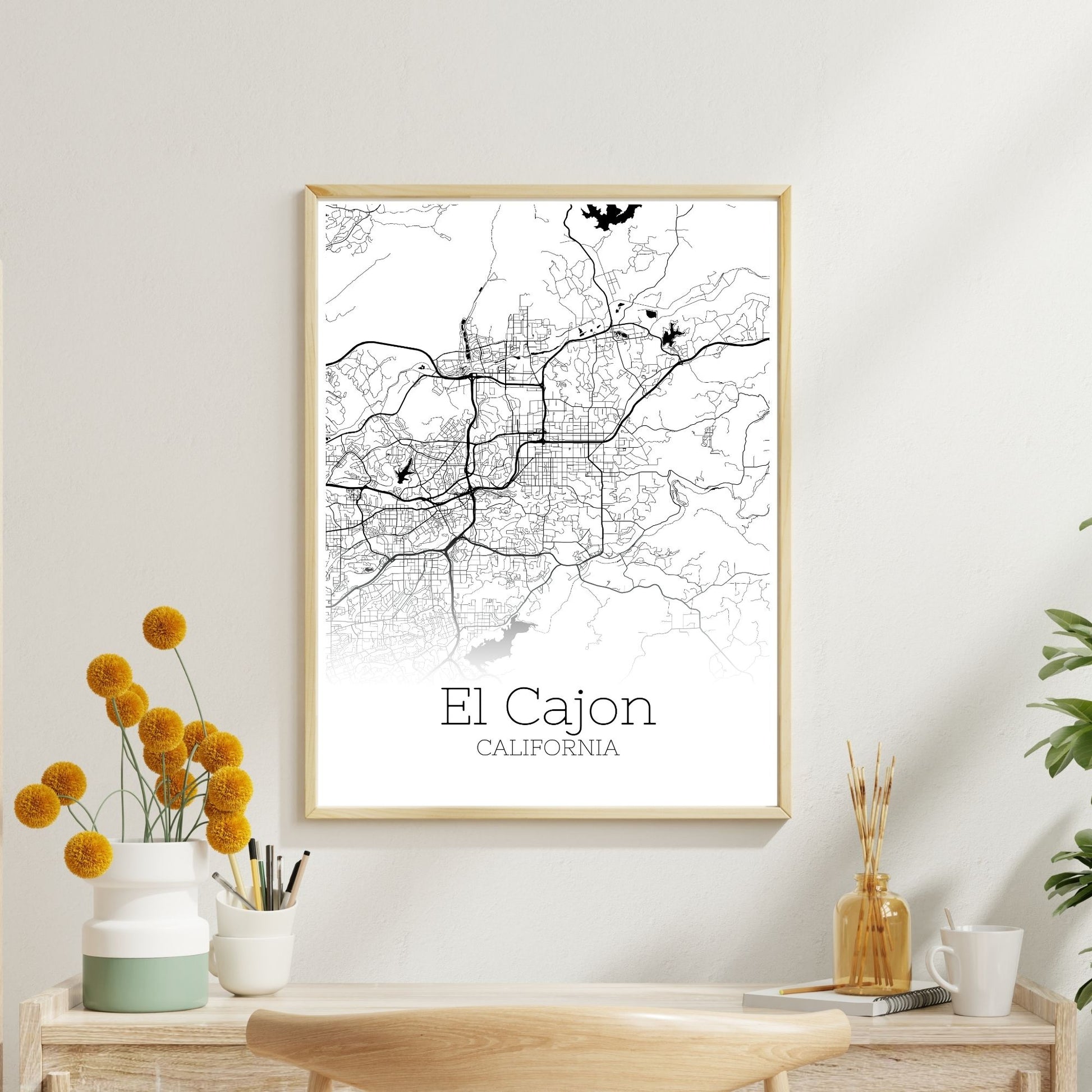 El Cajon California City Map Poster - GroovyGrove