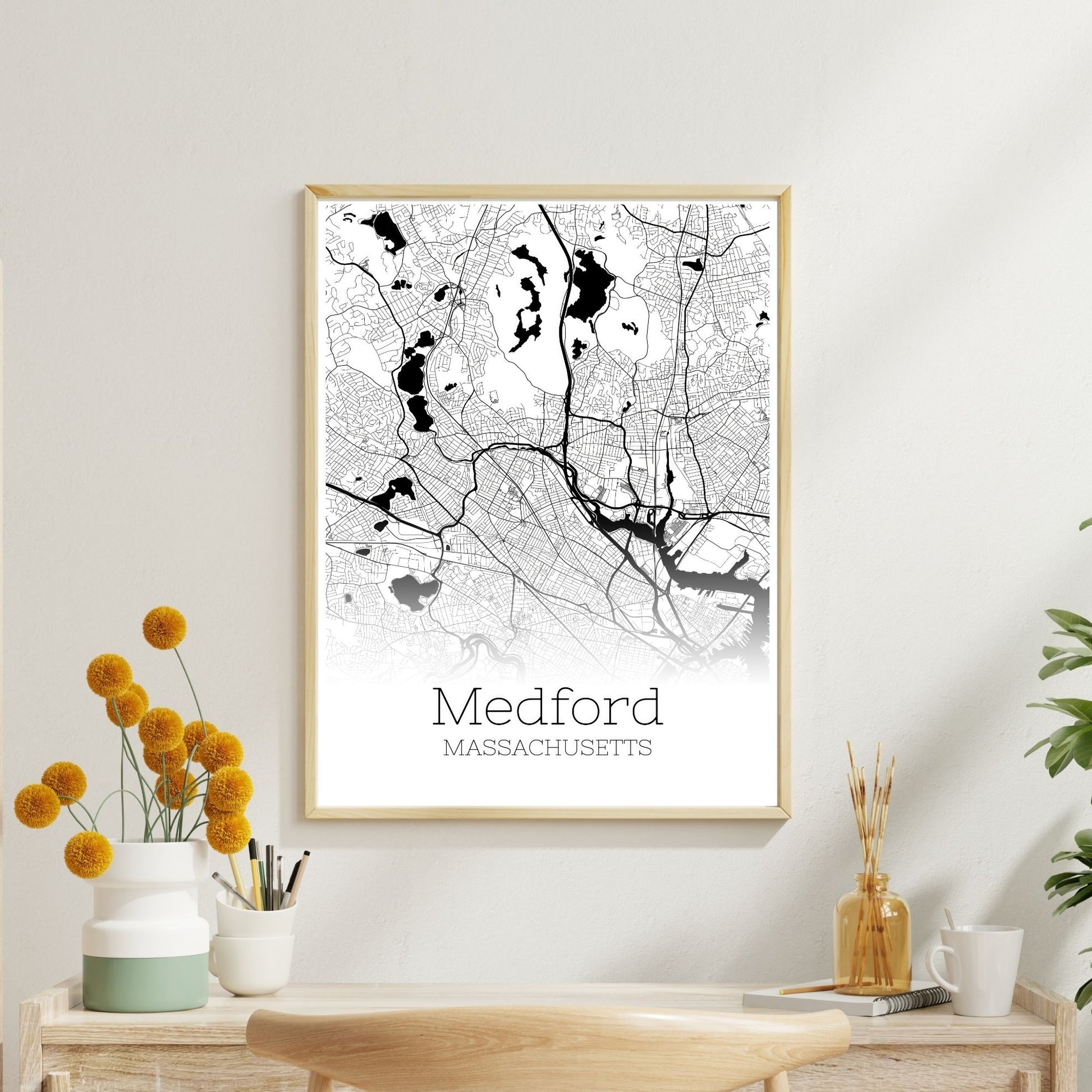 Medford Massachusetts City Map Poster - GroovyGrove