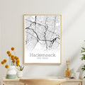 Hackensack New Jersey City Map Poster - GroovyGrove