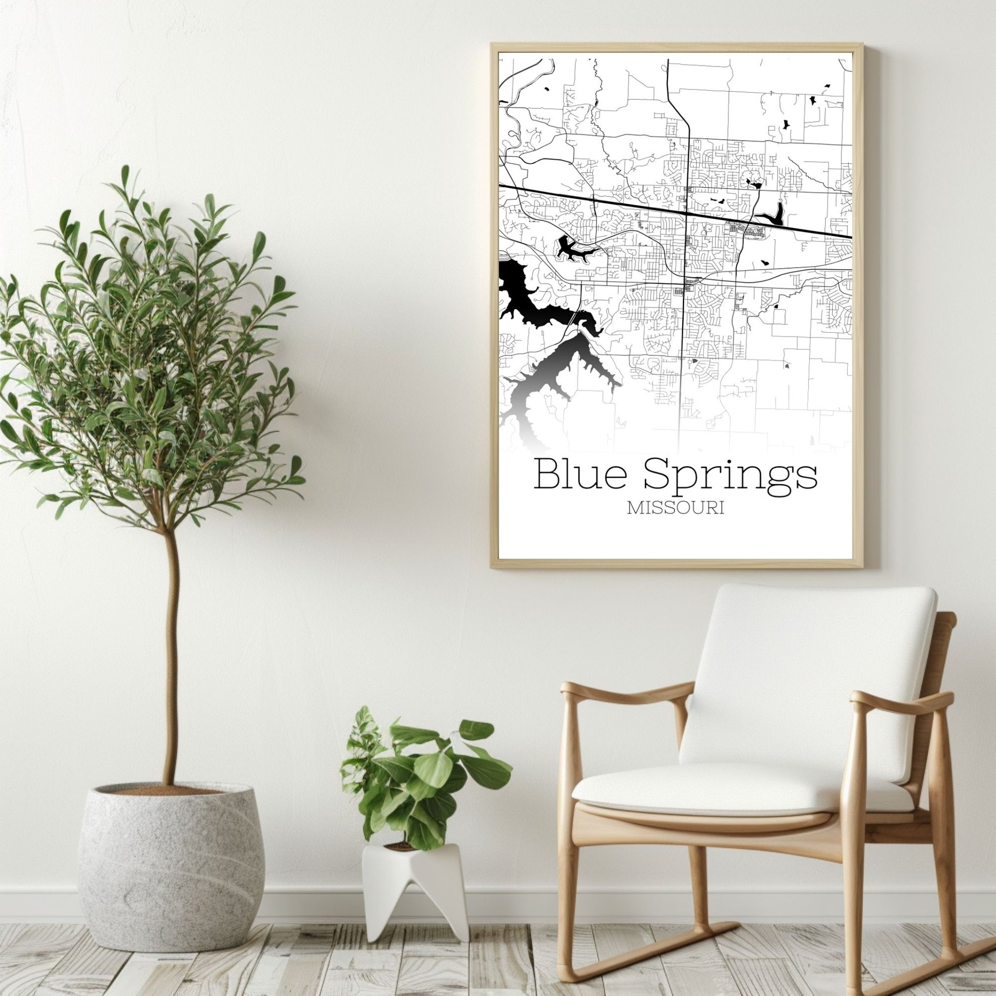 Blue Springs Missouri City Map Poster - GroovyGrove