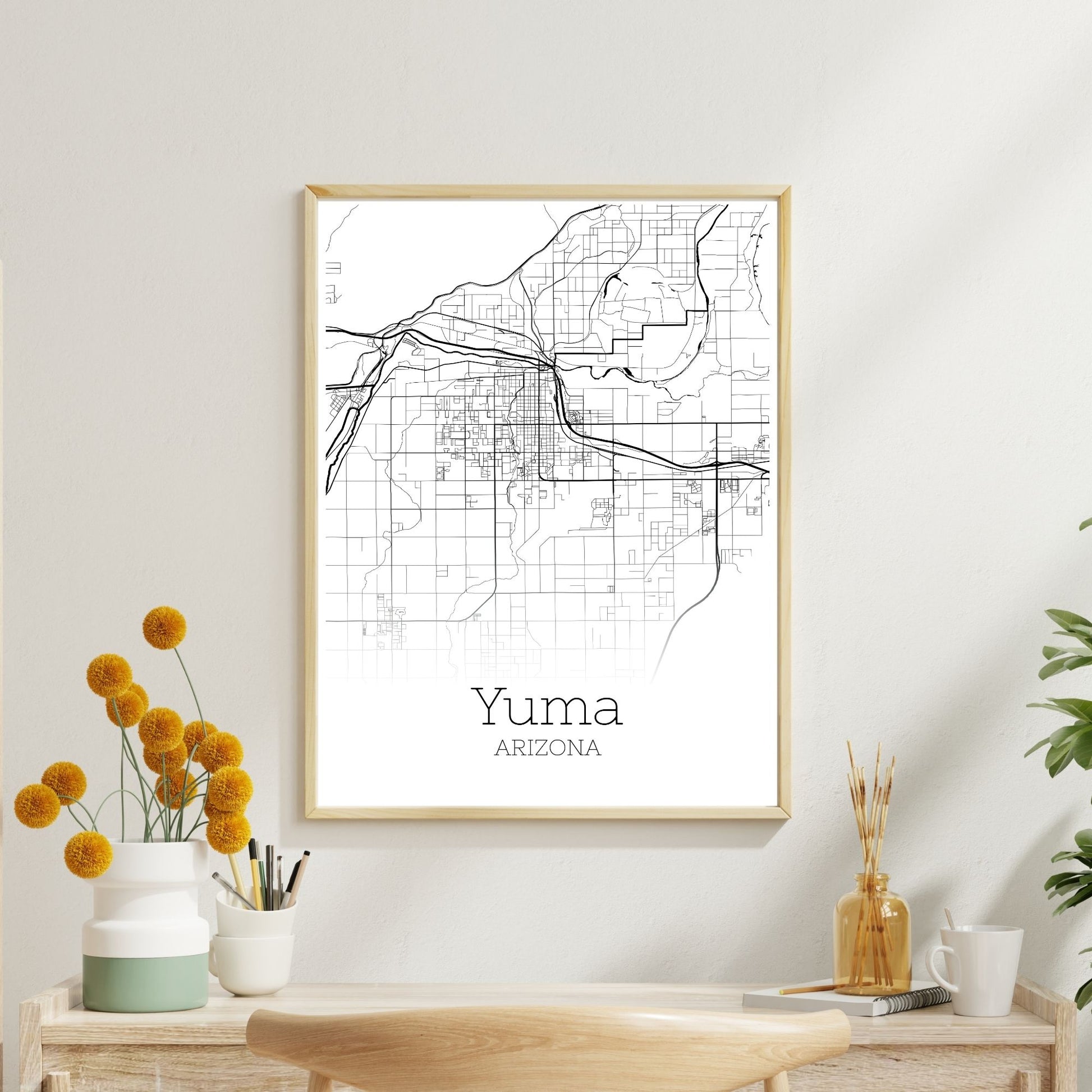 Yuma Arizona City Map Poster - GroovyGrove