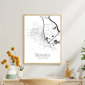 Novato California City Map Poster - GroovyGrove