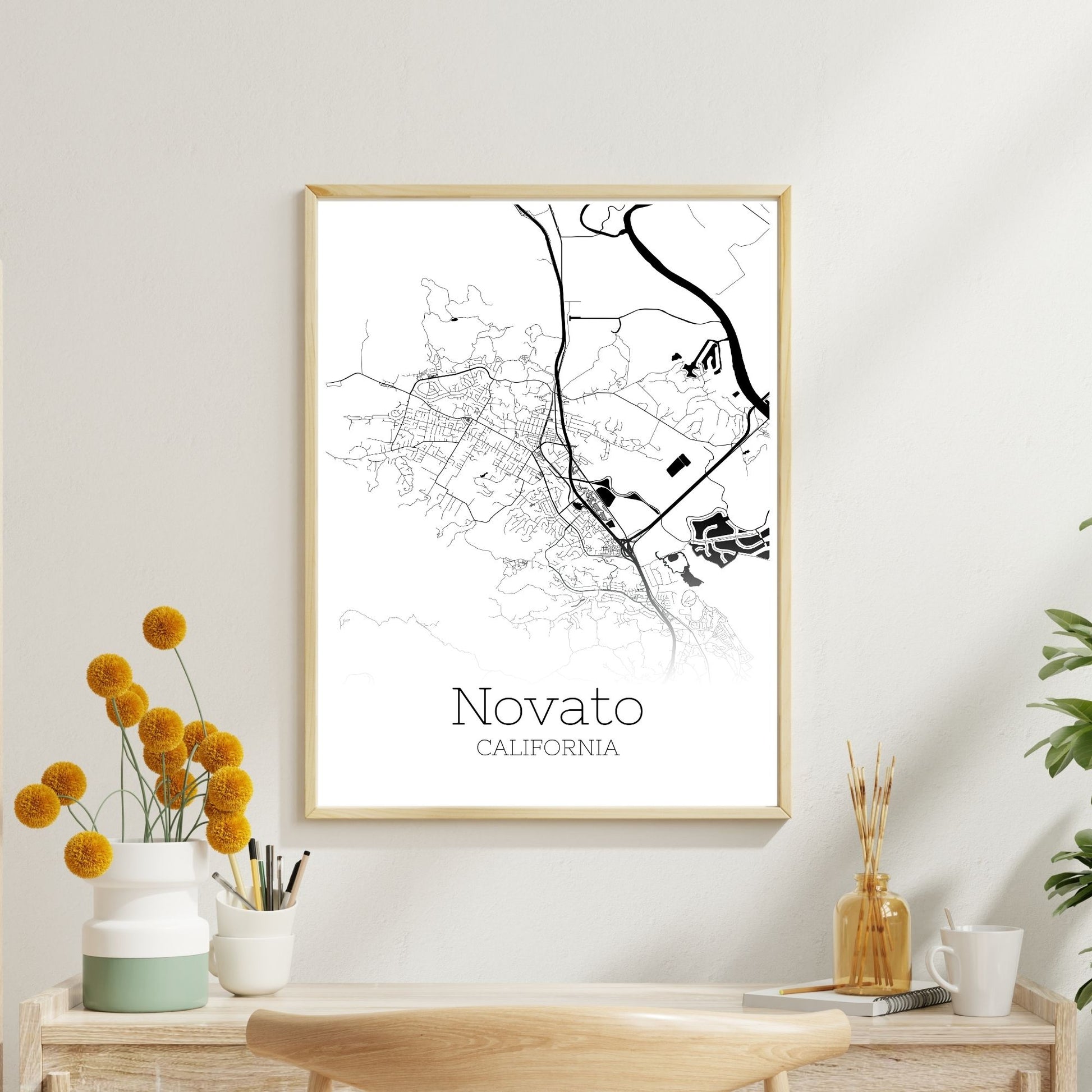 Novato California City Map Poster - GroovyGrove