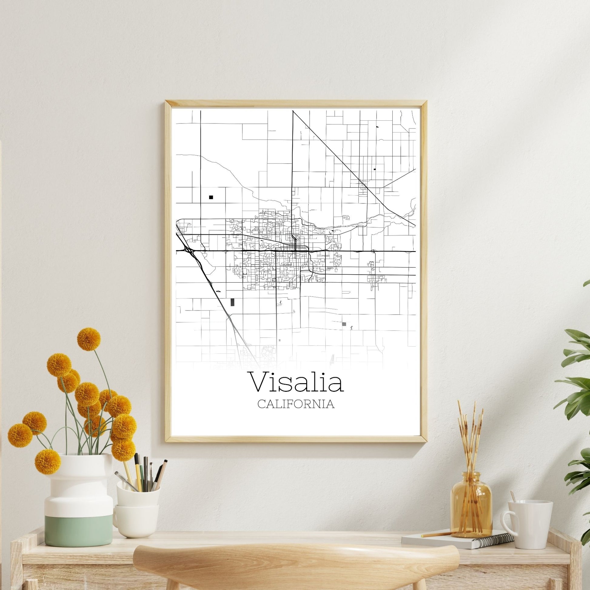 Visalia California City Map Poster - GroovyGrove